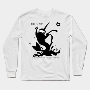 Ninja Narwhal Coffee Company Logo Long Sleeve T-Shirt